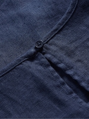 Seasalt Cornwall Blue Petite Grass Wave 100% Linen Midi Dress - Image 5 of 5