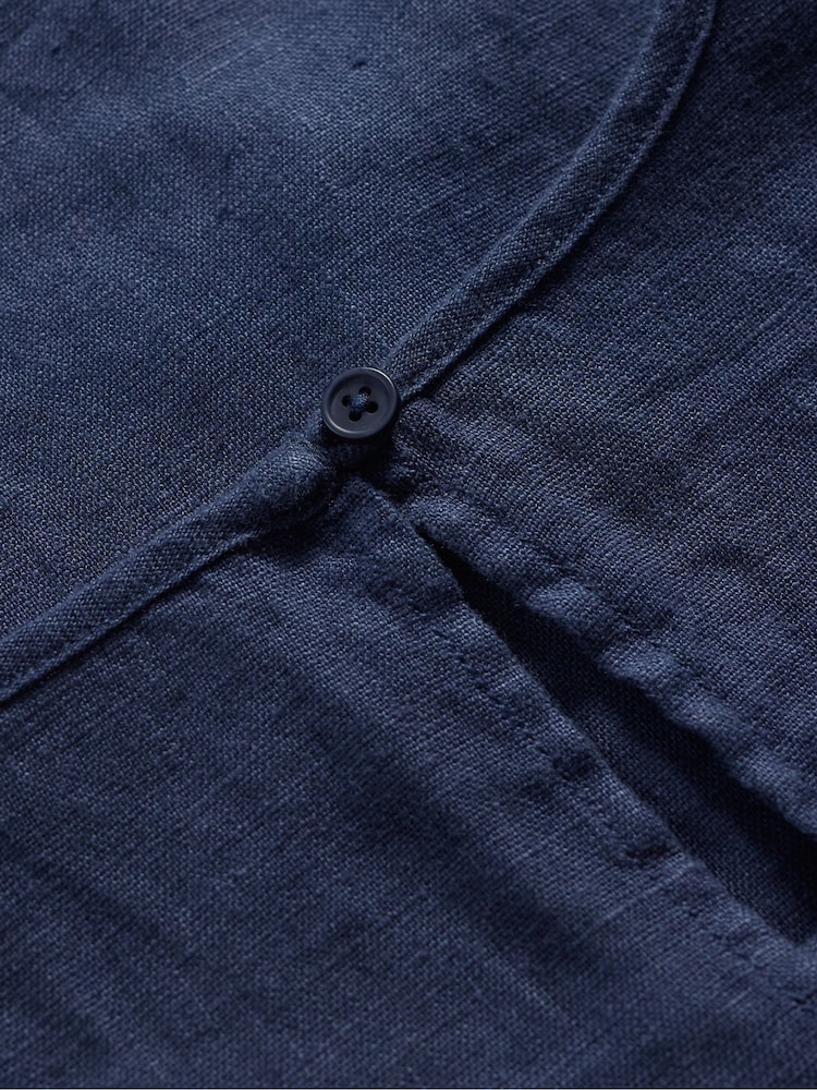 Seasalt Cornwall Blue Petite Grass Wave 100% Linen Midi Dress - Image 5 of 5