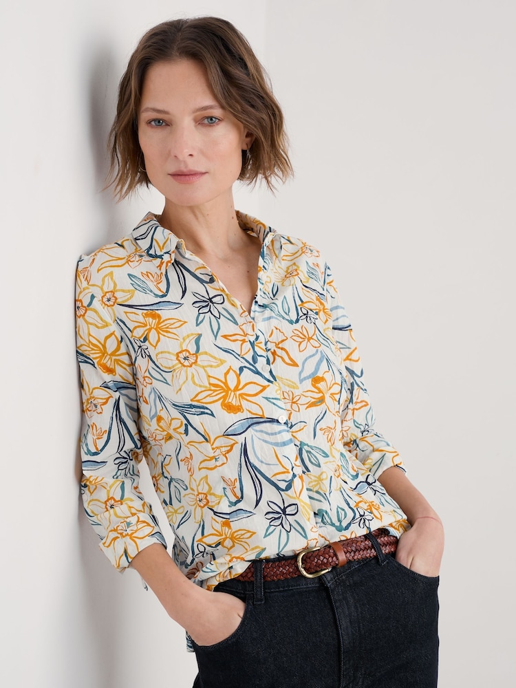 Seasalt Cornwall Yellow Larissa 100% Cotton Shirt - Image 1 of 7