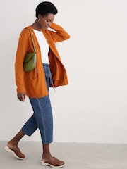 Seasalt Cornwall Orange Riverboat Long 100% Cotton Cardigan - Image 1 of 5
