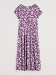 Seasalt Cornwall Purple Petite April Short Sleeve Dress - Image 4 of 5