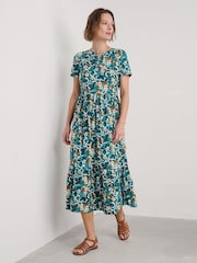 Seasalt Cornwall Blue Rainette Jersey Above Ankle 100% Cotton Dress - Image 1 of 5
