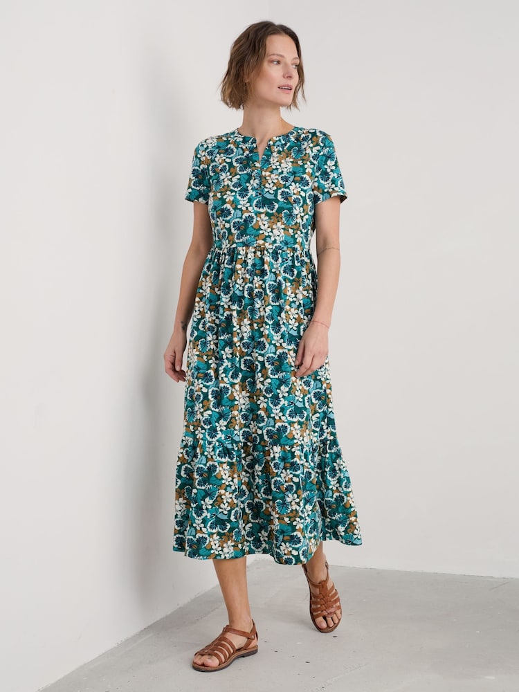 Seasalt Cornwall Blue Rainette Jersey Above Ankle 100% Cotton Dress - Image 1 of 5