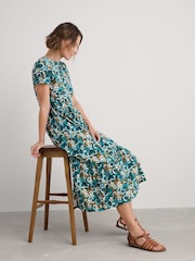 Seasalt Cornwall Blue Rainette Jersey Above Ankle 100% Cotton Dress - Image 3 of 5