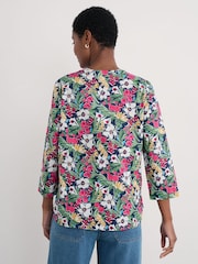 Seasalt Cornwall Multi Multi Watercolour Sketch 3/4 Sleeve Blouses - Image 2 of 5