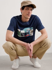 Seasalt Cornwall Navy Mens Midwatch 100% Cotton T-Shirt - Image 1 of 5