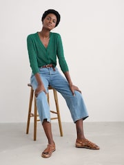 Seasalt Cornwall Green Sweet Day 100% Cotton Cardigan - Image 3 of 5