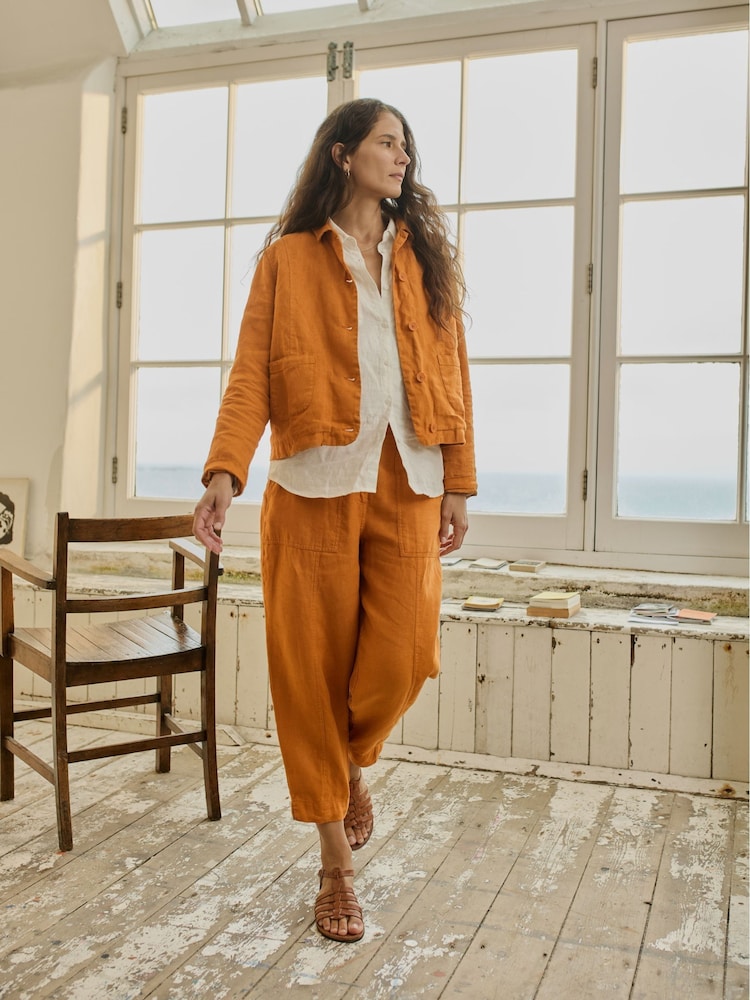 Seasalt Cornwall Orange Arame Linen Jacket - Image 1 of 11
