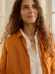 Seasalt Cornwall Orange Arame Linen Jacket - Image 5 of 11