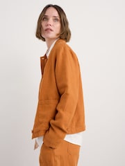 Seasalt Cornwall Orange Arame Linen Jacket - Image 7 of 11
