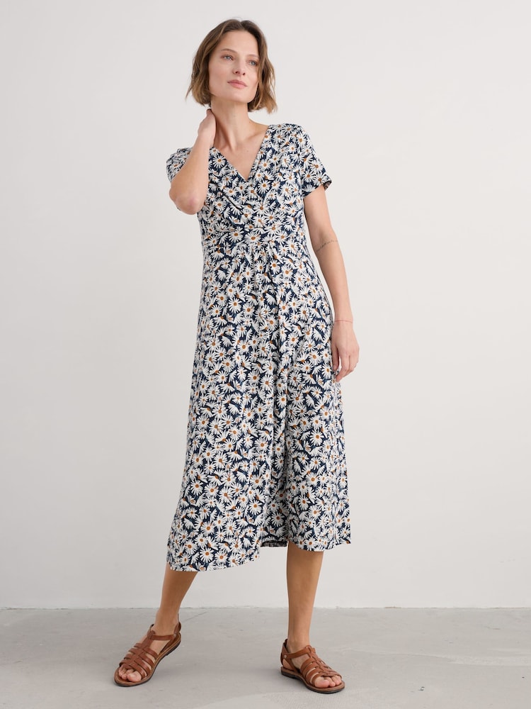 Seasalt Cornwall Blue Chapelle Jersey 100% Cotton Dress - Image 1 of 5