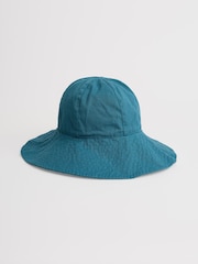 Seasalt Cornwall Teal Blue Celia Cotton Sun Hat - Image 1 of 4