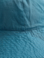 Seasalt Cornwall Teal Blue Celia Cotton Sun Hat - Image 4 of 4