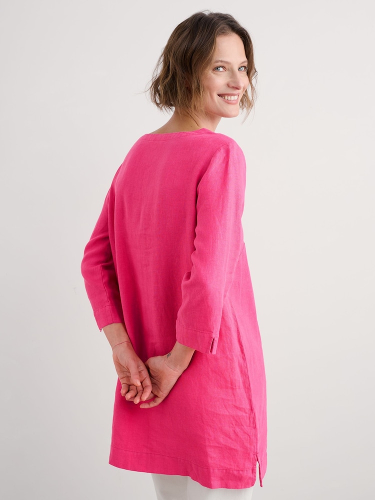 Seasalt Cornwall Pink Golitha Falls 100% Linen Tunic - Image 2 of 5