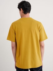 Seasalt Cornwall Yellow Mens Merthen 100% Cotton T-Shirt - Image 2 of 5