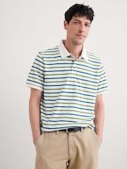 Зеленый - Seasalt Cornwall Mens Balefire 100% Cotton Jersey Polo Shirt - Image 1 of 5