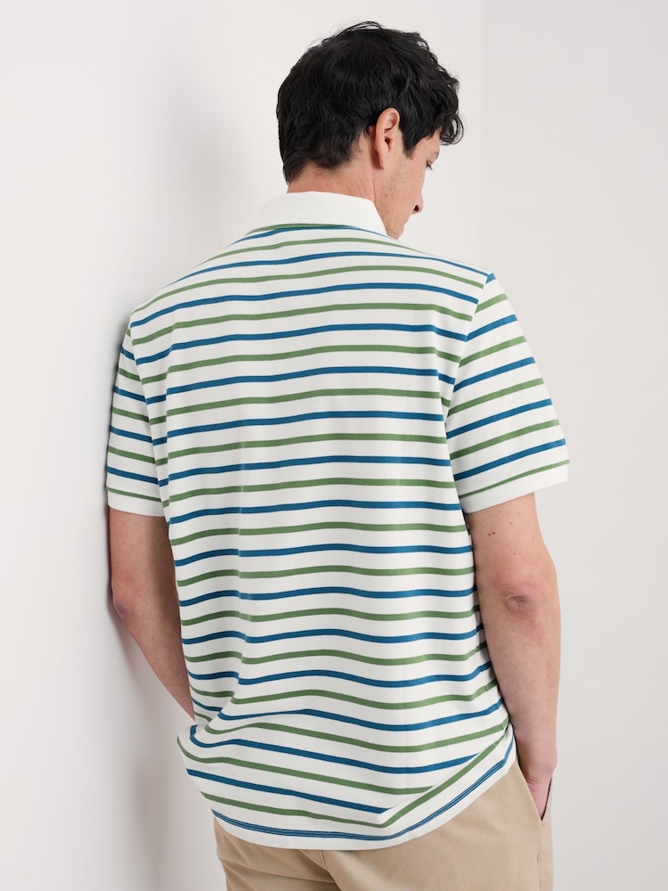 Зеленый - Seasalt Cornwall Mens Balefire 100% Cotton Jersey Polo Shirt - Image 2 of 5