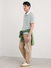 Зеленый - Seasalt Cornwall Mens Balefire 100% Cotton Jersey Polo Shirt - Image 3 of 5