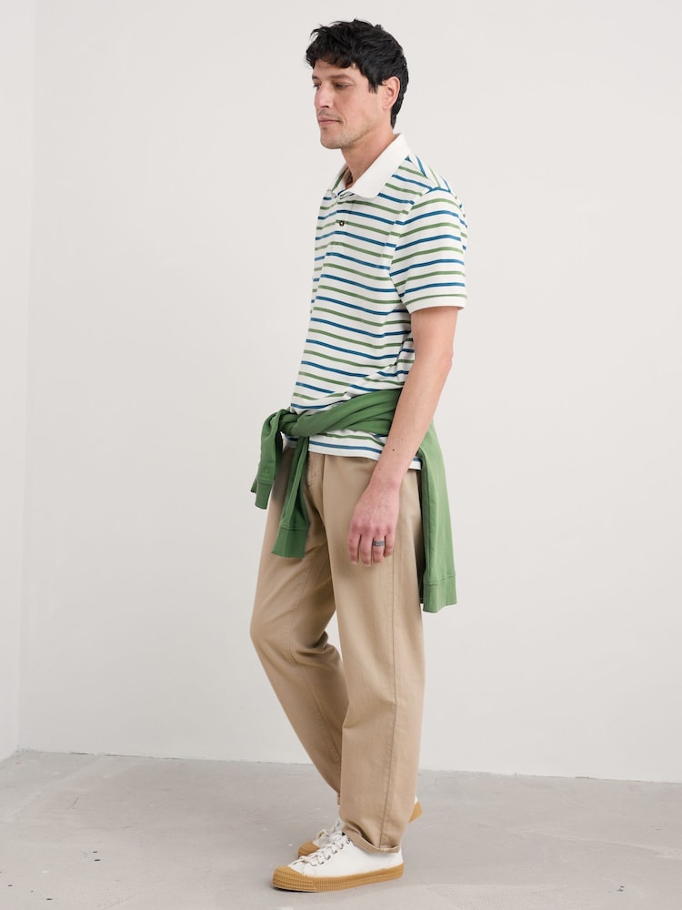 Seasalt Cornwall Green Mens Balefire 100% Cotton Jersey Polo Shirt - Image 3 of 5