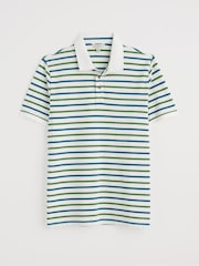 Зеленый - Seasalt Cornwall Mens Balefire 100% Cotton Jersey Polo Shirt - Image 4 of 5