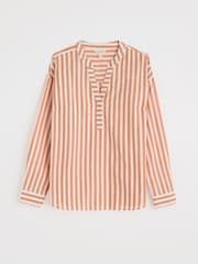 Oranje/wit - Seasalt Cornwall Appletree Keyhole Detail 100% Cotton T-Shirt - Image 3 of 4