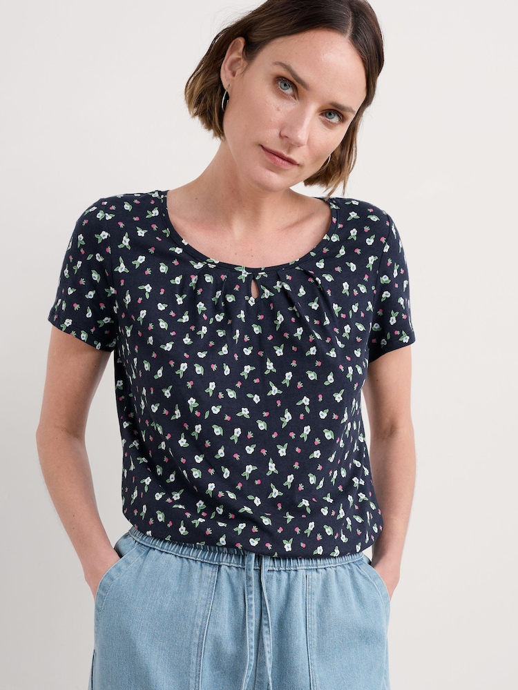 Bud Flower Maritime - Seasalt Cornwall Light Pink Appletree Keyhole Detail T-Shirt - Image 3 of 5