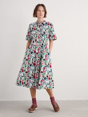 Seasalt Cornwall Multi Wild Liquorice 100% Cotton Midi Shirt Dress - Image 1 of 5