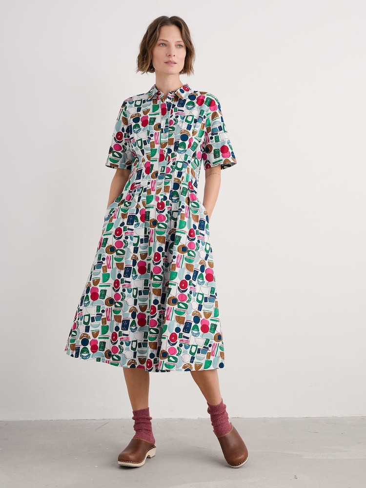 Seasalt Cornwall Multi Wild Liquorice 100% Cotton Midi Shirt Dress - Image 1 of 5