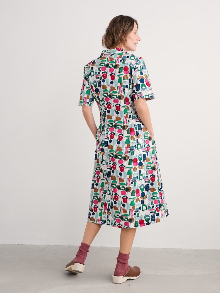Seasalt Cornwall Multi Wild Liquorice 100% Cotton Midi Shirt Dress - Image 2 of 5