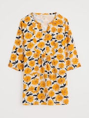 Seasalt Cornwall Yellow Aventurier Printed 100% Cotton Tunic - Image 4 of 5