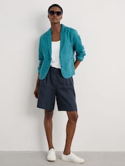 Seasalt Cornwall Blue Petite Arame Linen Jacket - Image 3 of 5