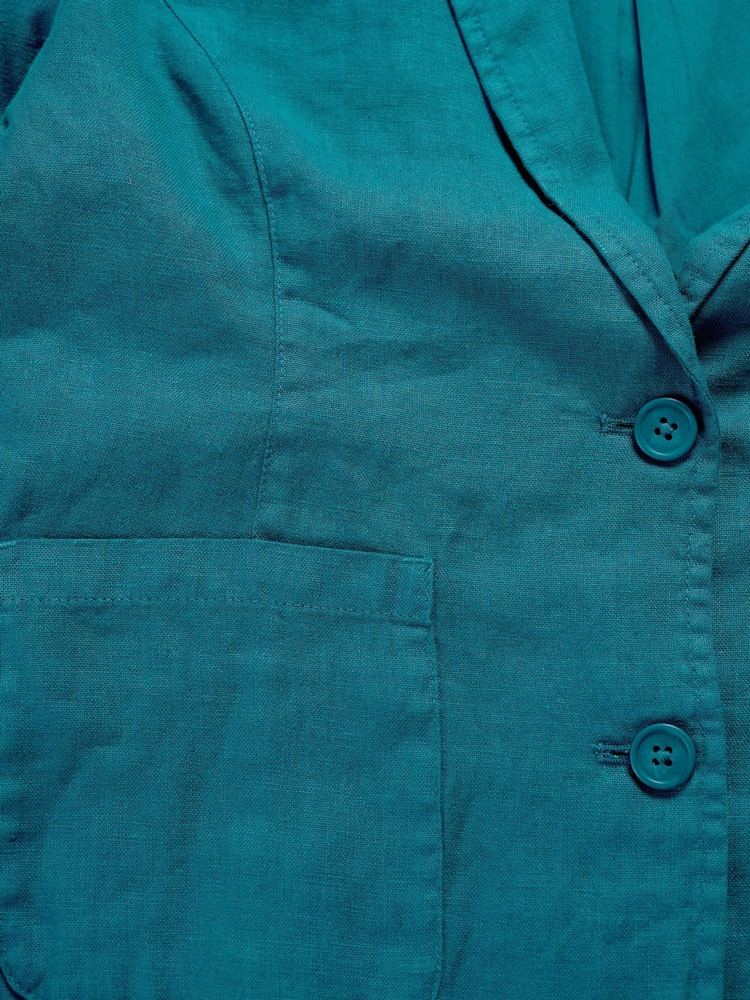 Seasalt Cornwall Blue Petite Arame Linen Jacket - Image 5 of 5