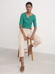 Seasalt Cornwall Blue Early Orchid Ribbed Henley Top - Image 3 of 5