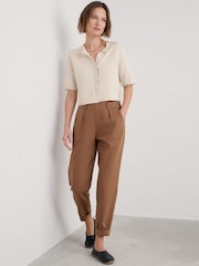 Natural - Seasalt Cornwall Gillan Creek 100% Cotton Short-Sleeve Cardigan - Image 3 of 5