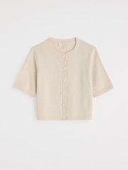 Natural - Seasalt Cornwall Gillan Creek 100% Cotton Short-Sleeve Cardigan - Image 4 of 5