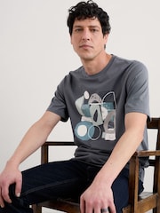 Seasalt Cornwall Grey Mens Midwatch 100% Cotton T-Shirt - Image 3 of 5