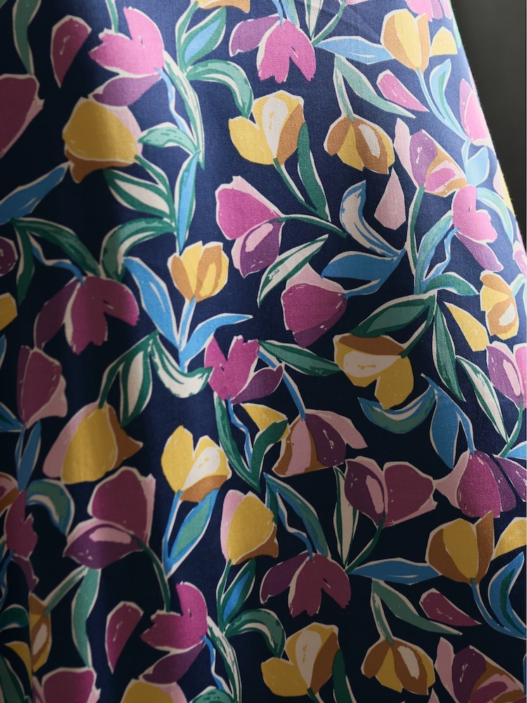 Seasalt Cornwall Black Multi Wild Pansy Satin Skirt - Image 3 of 3 Seasalt Cornwall Black Multi Wild Pansy Satin Skirt - Image 3 of 3