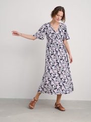 Seasalt Cornwall Navy Petite Bell Gable Above-Ankle Dress - Image 1 of 5