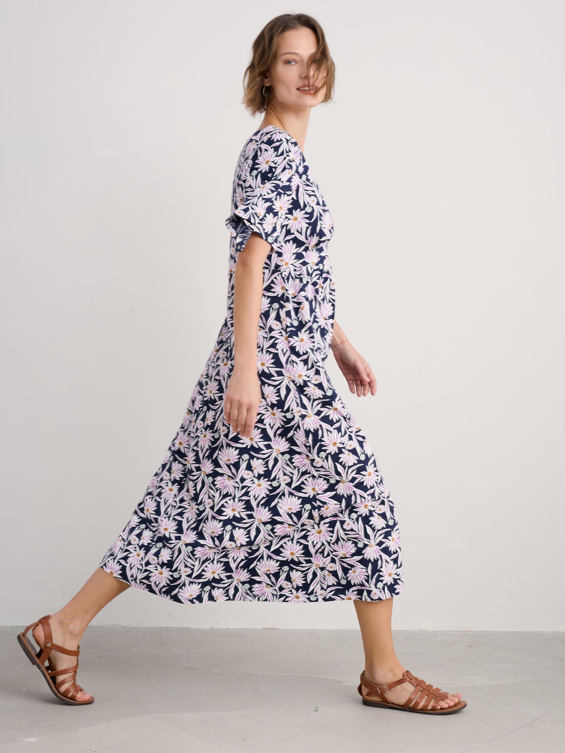 Buy Seasalt Cornwall Navy Petite Chateaux Half Sleeve Maxi Dress from ...