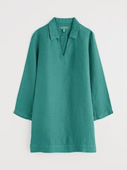 Seasalt Cornwall Sea Teal Shallow Layers 100% Linen Tunic - Image 4 of 5