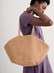Natur - Seasalt Cornwall Alkanet Jute Clam-Shaped Bag - Bild 6 von 8