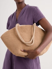 Natur - Seasalt Cornwall Alkanet Jute Clam-Shaped Bag - Bild 8 von 8