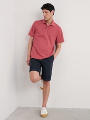 Seasalt Cornwall Pink Mens Balefire 100% Cotton Jersey Polo Shirt - Image 3 of 5