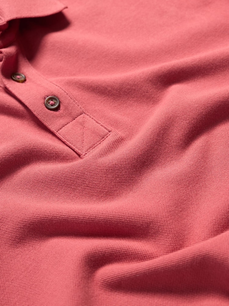 Seasalt Cornwall Pink Mens Balefire 100% Cotton Jersey Polo Shirt - Image 5 of 5