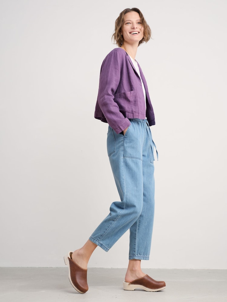 Seasalt Cornwall Purple Petite Country Lane Linen Jacket - Image 1 of 5