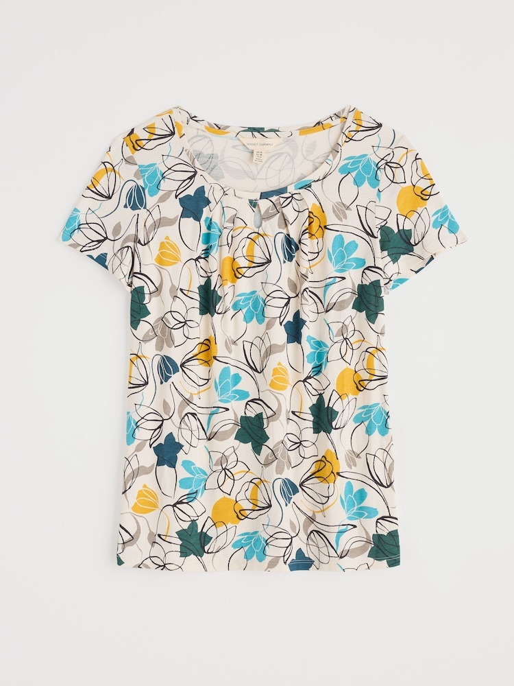 Negru - Seasalt Cornwall Light Pink Appletree Keyhole Detail T-Shirt - Image 4 of 5