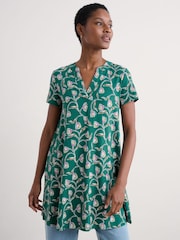 Seasalt Cornwall Blue Wreathe Short Sleeve Jersey Tunic - Image 1 of 5