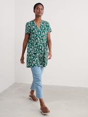 Seasalt Cornwall Blue Wreathe Short Sleeve Jersey Tunic - Image 3 of 5