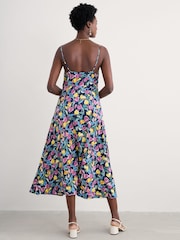 Seasalt Cornwall Blue Petite Multi Housel Bay Satin Cami Dress - Image 3 of 7