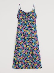Seasalt Cornwall Blue Petite Multi Housel Bay Satin Cami Dress - Image 6 of 7